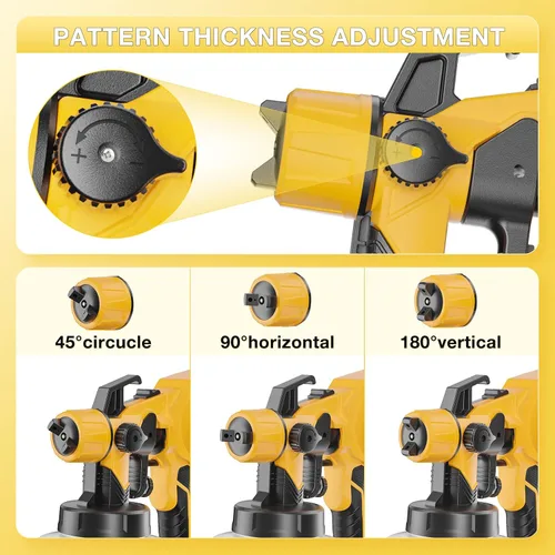 Vista 4 de Pulverizador de pintura inalámbrico compatible con batería Dewalt de 20 V MAX, pistola de pintura en aerosol con recipiente de 47.3 fl oz, pistola