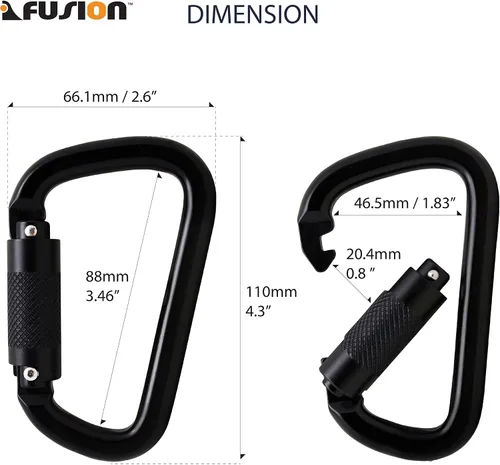 Vista 8 de Fusion Climb Swift Lock - Mosquetón de aluminio con bloqueo automático, ligero y fuerte para trabajadores de gran altitud, hamacas, accesorios