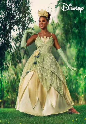 Vista 2 de Disney Princess & The Frog Princess Tiana Costume for Women Authentic Adult Disney Princess Cosplay Dress Outfit