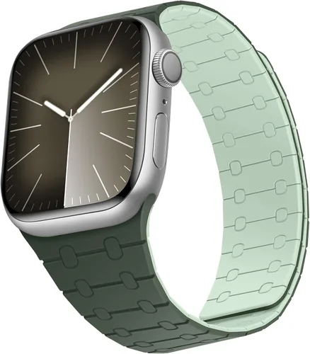 Vista 13 de Compatible con correa de Apple Watch de 49mm 46mm 45mm 44mm 42mm 41mm 40mm 38mm, correa de bucle magnético ajustable de silicona para iWatch Ultra