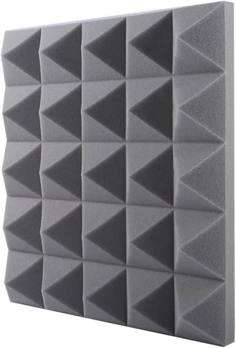 Vista 8 de Paneles de espuma acústica para pared, paquete de 12 almohadillas autoadhesivas a prueba de sonido, panel de absorción de sonido de alta densidad