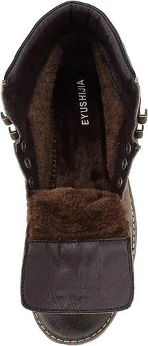 Vista 3 de EYUSHIJIA Botas de senderismo impermeables para hombre, botas de nieve para caminar
