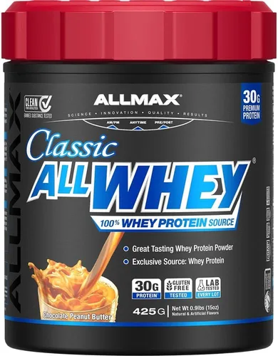 Vista 19 de ALLMAX Classic AllWhey - Proteína en polvo de suero de leche, chocolate, 2 libras, 1.06 oz de proteína por cucharada, sin gluten, baja en azúcar