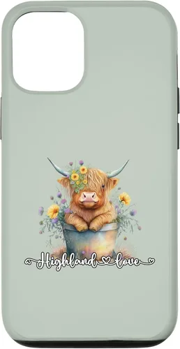 Vista 28 de Lindo bebé Highland vaca ternero amor primavera pastel novedad caso para iPhone 16