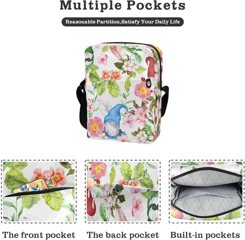 Vista 2 de Daisies Messenger Bag for Women Men Side Bag for Travel Workout