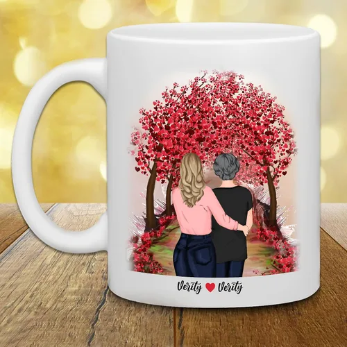 Vista 3 de WHIDOBE Taza de café personalizada de 11 onzas, taza de 15 onzas para mamá, hija con personajes femeninos, nombres, citas, regalo para mamá de hija