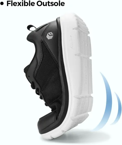 Vista 4 de FitVille Zapatos de caminar para hombre, de ancho ancho, con amortiguación máxima, ligeros, zapatos casuales para alivio de la fascitis plantar