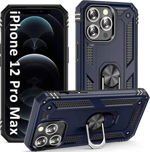 Vista 19 de ADDIT i Phone 12 Mini - Funda para iPhone 12 Mini, con anillo de soporte, soporte ajustable, grado militar, protección resistente, a prueba