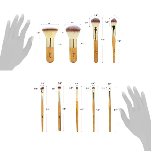Vista 7 de Matto Juego de brochas de maquillaje de 9 piezas con bolsa de maquillaje de viaje
