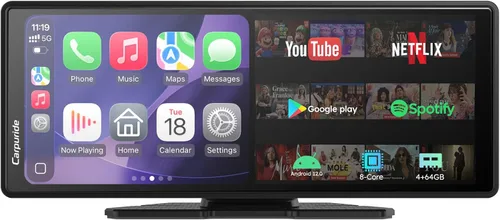 Vista 12 de Carpuride W603DT 6.3" motocicleta CarPlay pantalla Android Auto TPMS Dash
