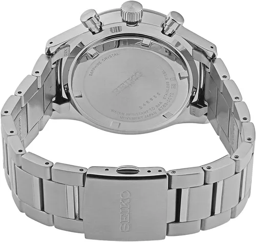 Vista 5 de SEIKO Reloj cronógrafo de cuarzo con esfera negra para hombre SSB413P1, Negro -, Cronógrafo, reloj de cuarzo