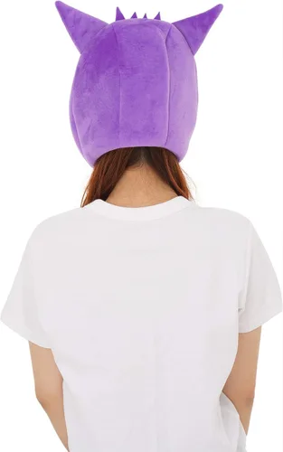 Vista 7 de SAZAC Pokemon Gengar Kigurumi Hat - Disfraz de Halloween, cosplay, gorro con orejeras, Púrpura