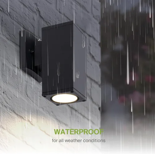 Vista 6 de ASD Lámpara de pared LED cuadrada de 1 luz para exteriores del anochecer al amanecer, 9 W, 1000 lúmenes, 3000 K-5000 K, 120 V, cilíndrica hacia