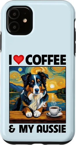Vista 8 de Aussie Mom Dad Coffee Cup Australian Shepherd Dog Lovers Case for iPhone 17
