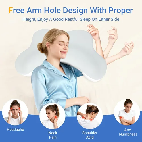 Vista 4 de Almohadas para dormir de lado con orificios para los brazos, soporte