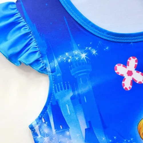 Vista 2 de WNQY Disfraz de princesa para niñas pequeñas, vestido casual con estampado de dibujos animados