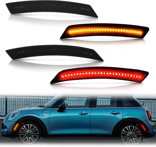 Vista 15 de Ensamble de luz de marcador lateral Bestview compatible para MINI Cooper R50 R52 R53 2002-2006, luces de señal de giro intermitentes secuenciales