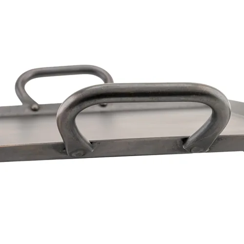 Vista 2 de G.E.T. SSTPD-1612-ANT - Bandeja otomana de metal resistente con asas, 16 x 12 pulgadas, bronce martillado