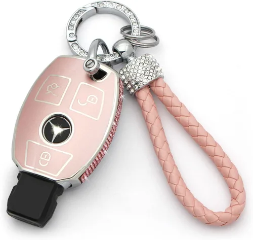 Vista 9 de Creativity Funda para llave de Mercedes Benz. Hermosa funda de TPU compatible con CLS CLK AMG ML C CL E S SL SLK G GLC GLE GLS M R Smart Remote Key