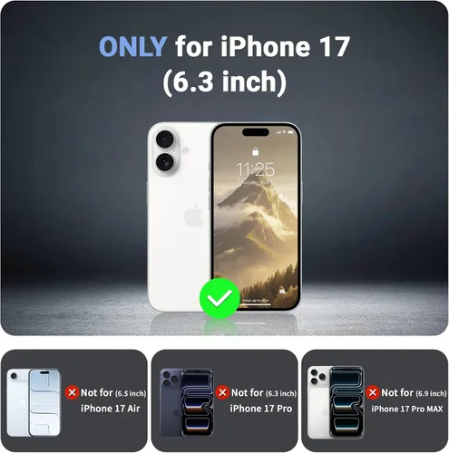 Vista 7 de Funda magnética para iPhone 17, protección resistente, color blanco antiguo