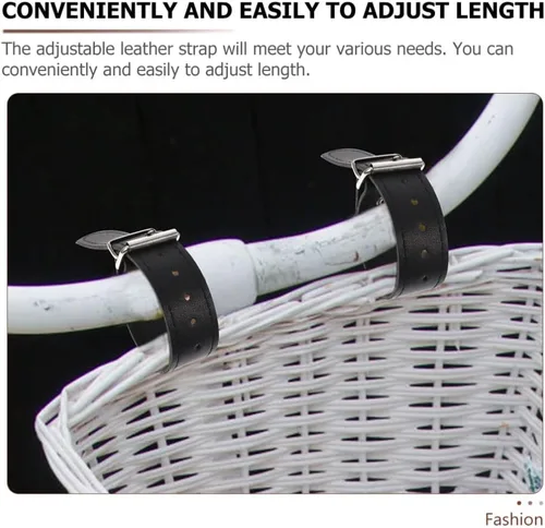 Vista 9 de Correas delanteras para bicicleta, 2 pares de correas de cesta de bicicleta, correas ajustables para cesta de bicicleta, correas delanteras