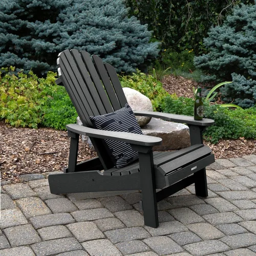 Vista 2 de Highwood Hamilton Adirondack - Silla plegable y reclinable, King Negro