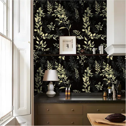 Vista 13 de Floralplus Papel tapiz autoadhesivo de hojas de eucalipto bohemio para baño, apto para inquilinos, papel tapiz extraíble, papel adhesivo adhesivo
