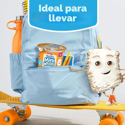 Vista 5 de Kellogg's Frosted Mini-Wheats Tazones de Cereal para el Desayuno, Cereal Alto en Fibra, Bocadillos para Niños, Original, Caja de 30oz (12 Tazones)