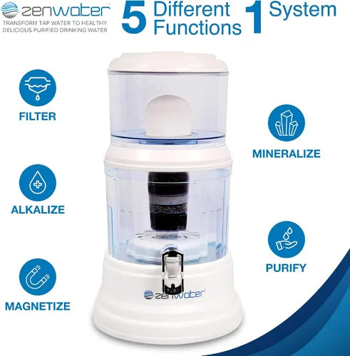 Vista 3 de Sistema de filtración y purificación para mesada de Zen Water Systems, Blanco crudo