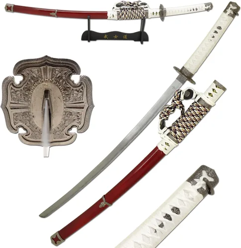 Vista 14 de Snake Eye Tactical Clásica - Espada samurái Katana de dos tonos con soporte de exhibición