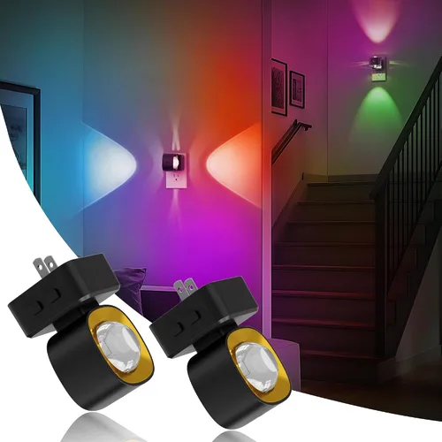 Vista 11 de JandCase Luces nocturnas enchufables a la pared, proyector de estrellas, luz nocturna de galaxia automática 3CCT, enchufe con sensor de luz