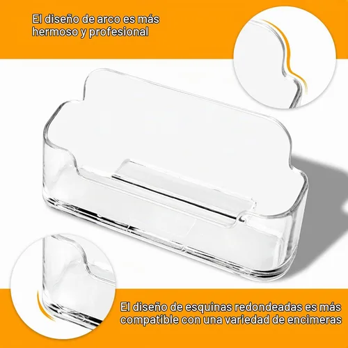 Vista 3 de Paquete de 16 tarjeteros transparentes para escritorio, pantalla de tarjetas de visita de plástico acrílico para oficina, cabina de exposiciones