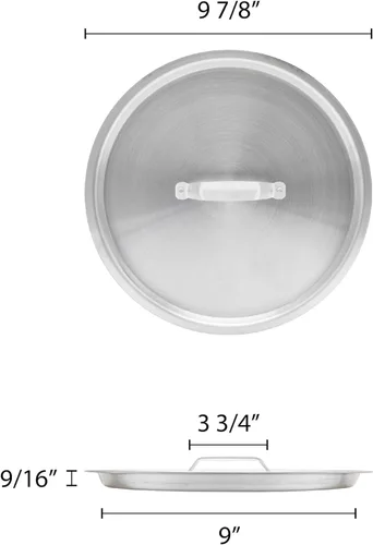 Vista 5 de TrueCraftware - Tapa de olla de aluminio de 8 cuartos de galón de 9-3/4" x 1-1/4" 0.059 in de grosor- Cubierta de olla multiusos para ollas de sopa