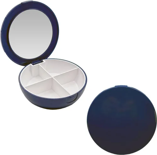 Vista 14 de EZY DOSE Pastillero de farmacia de bolsillo rígido, con bolsa con cremallera, diseño fácil de usar, portátil y perfecto para el uso diario, 8 Negro