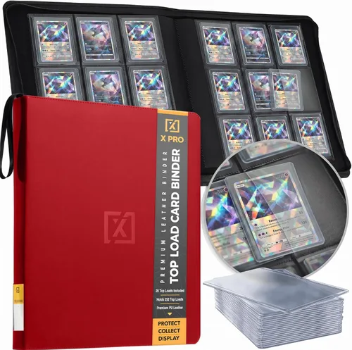 Vista 12 de X PRO Carpeta de tarjetas de carga superior, compatible con fundas de tarjetas de carga superior, se adapta a 252 20 cargadores premium incluidos