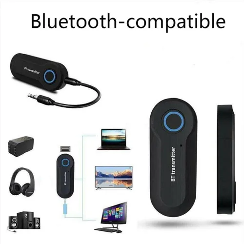 Vista 2 de Adaptador de transmisor Bluetooth, transmisor USB estéreo portátil inalámbrico para dispositivos de audio de 0.138 in y conexiones RCA, Bluetooth