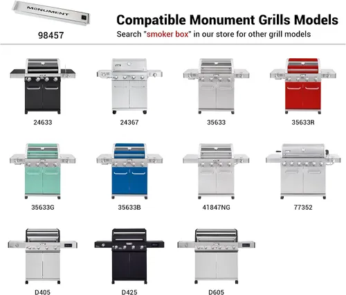 Vista 4 de Monument Grills 98457 Caja de humo de acero inoxidable para modelos de parrilla Denali 405, Denali 425, Denali 605, 24633, 24367, 35633, 41847NG