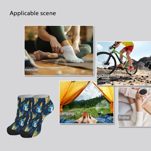 Vista 7 de Low Cut Socks Women No Show Socks for Womens Low Ankle Sock Trendy Cute Mushrooms Funny Mushrooms Magic Mushrooms Plant Forest Ankle Socks for Women