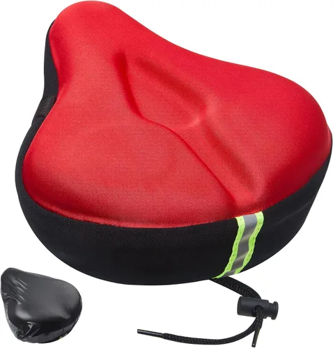 Vista 10 de Zacro Cojín de asiento de bicicleta, funda acolchada de gel para asiento de bicicleta para hombres y mujeres, cómodo, asiento de bicicleta