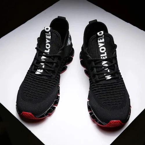 Vista 2 de Vooncosir - Zapatillas de moda para hombre, transpirables, de malla, antideslizantes, para correr, con suela suave, zapatos deportivos casuales