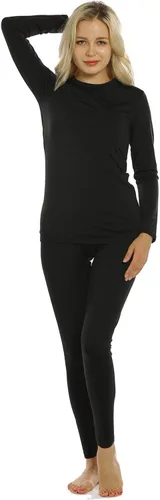 Vista 3 de Conjunto de ropa interior térmica para mujer, pantalones largos con forro polar, capa base suave y parte inferior