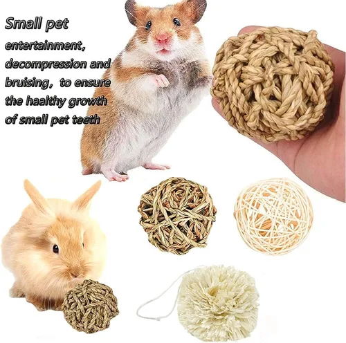 Vista 2 de 16 juguetes de conejillo de indias, bolas de juego de conejo, juguetes molares para el cuidado de los dientes, para hámster, conejo, cobaya, ratas