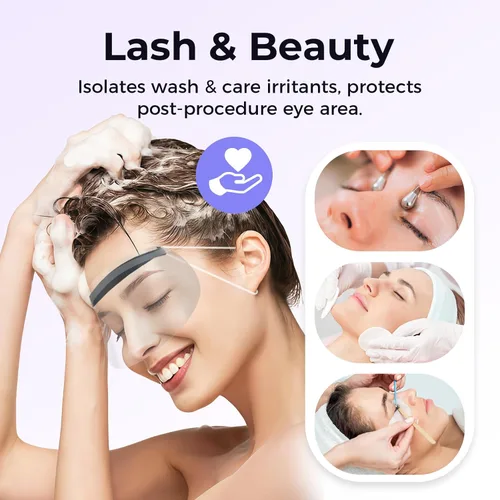 Vista 4 de Wokyo 200 protectores faciales desechables, de plástico transparente, protector para la frente, tinte para el cabello, corte, protección de ojos 200