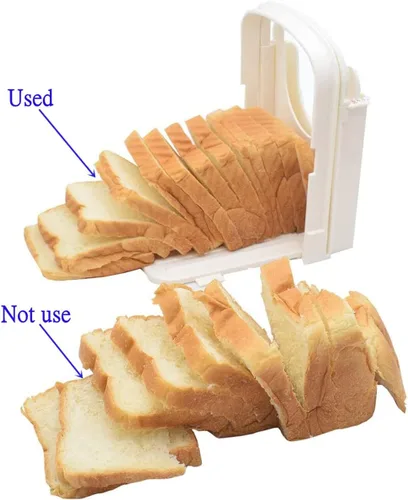 Vista 6 de Cortadora de pan Plegable con 5 moldes de diferentes espesores, adecuado para sándwich de pan de bagel casero