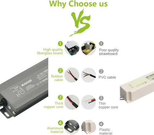 Vista 3 de Controlador de fuente de alimentación LED de 100 W, 100-277 V CA a 12 V CC 8.3 A, convertidor de transformador de salida de bajo voltaje