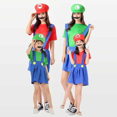 Vista 2 de VISVIC Super Costume Brothers - Disfraz de cosplay con sombrero de bigote para hombres mujeres adultos niños y adolescentes