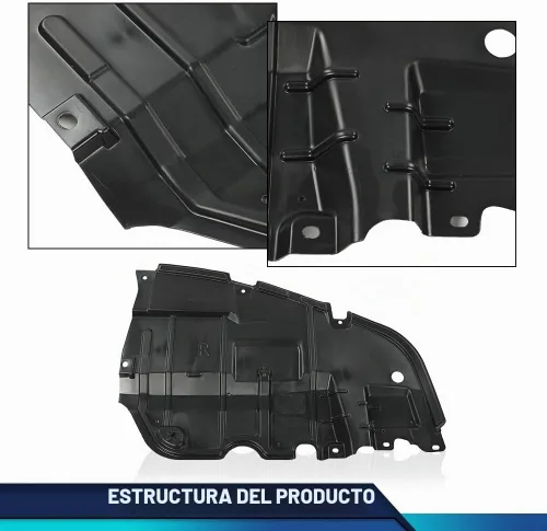 Vista 8 de PIT66 Cubierta de protección contra salpicaduras para debajo del motor, lado izquierdo y derecho, color negro Splash