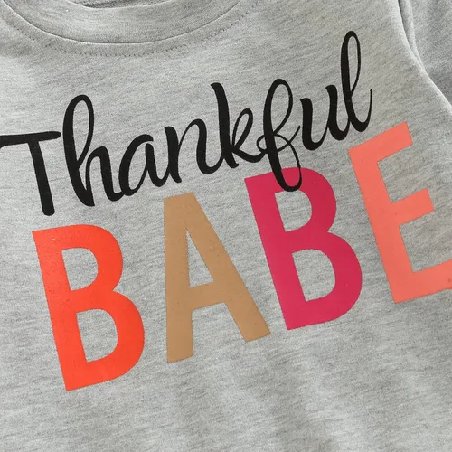 Vista 6 de Ropa de Halloween para bebé y niña, sudadera con estampado de letras, cuello redondo, suéter de manga larga