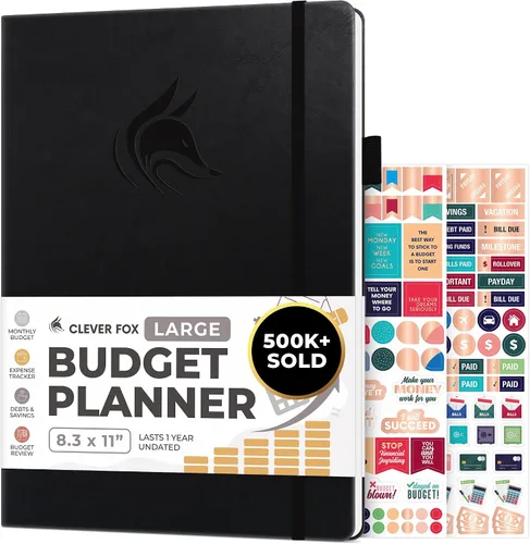 Vista 19 de Clever Fox Planificador de presupuesto de bolsillo, mini cuaderno de seguimiento de gastos. Organizador de presupuestos mensual, cuaderno