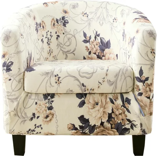 Vista 38 de CRFATOP - Funda elástica para sillón de club (2 piezas) 1 Club Cover & 1 Cushion Cover, Soft Round Tub Sofa Covers, Pet Friendly, Washable